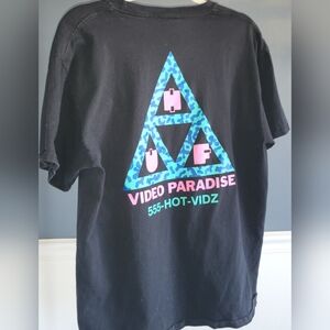 HUF Mens Black Hot Vid Graphic Tee Size L